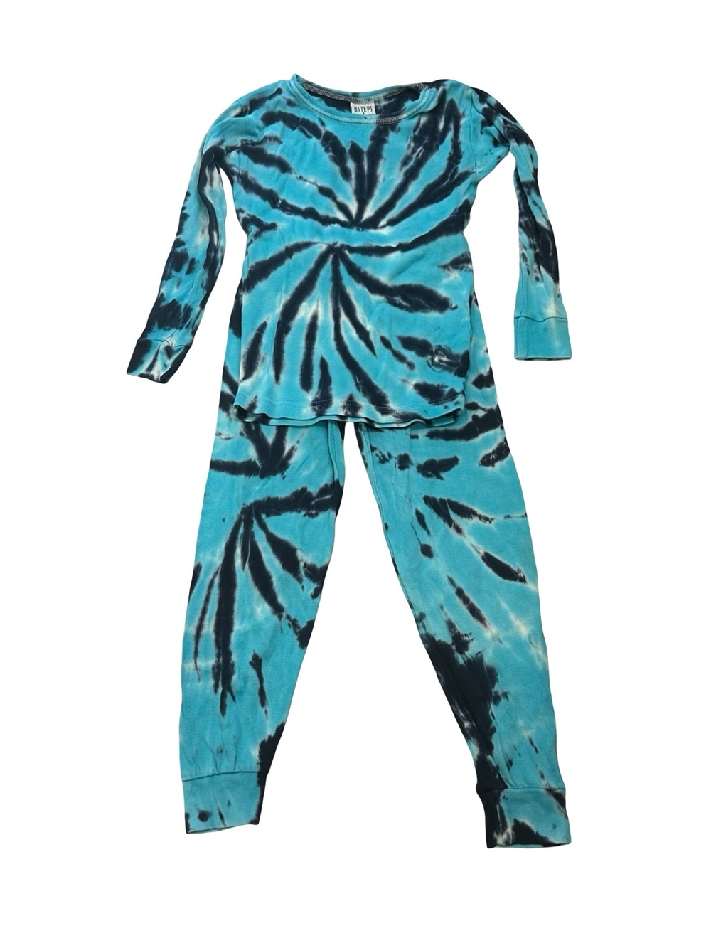 EUC Baby Steps Kids Size 5 Tie-Dye Blue Kids Pajama Set - Long Sleeve Top & Pant